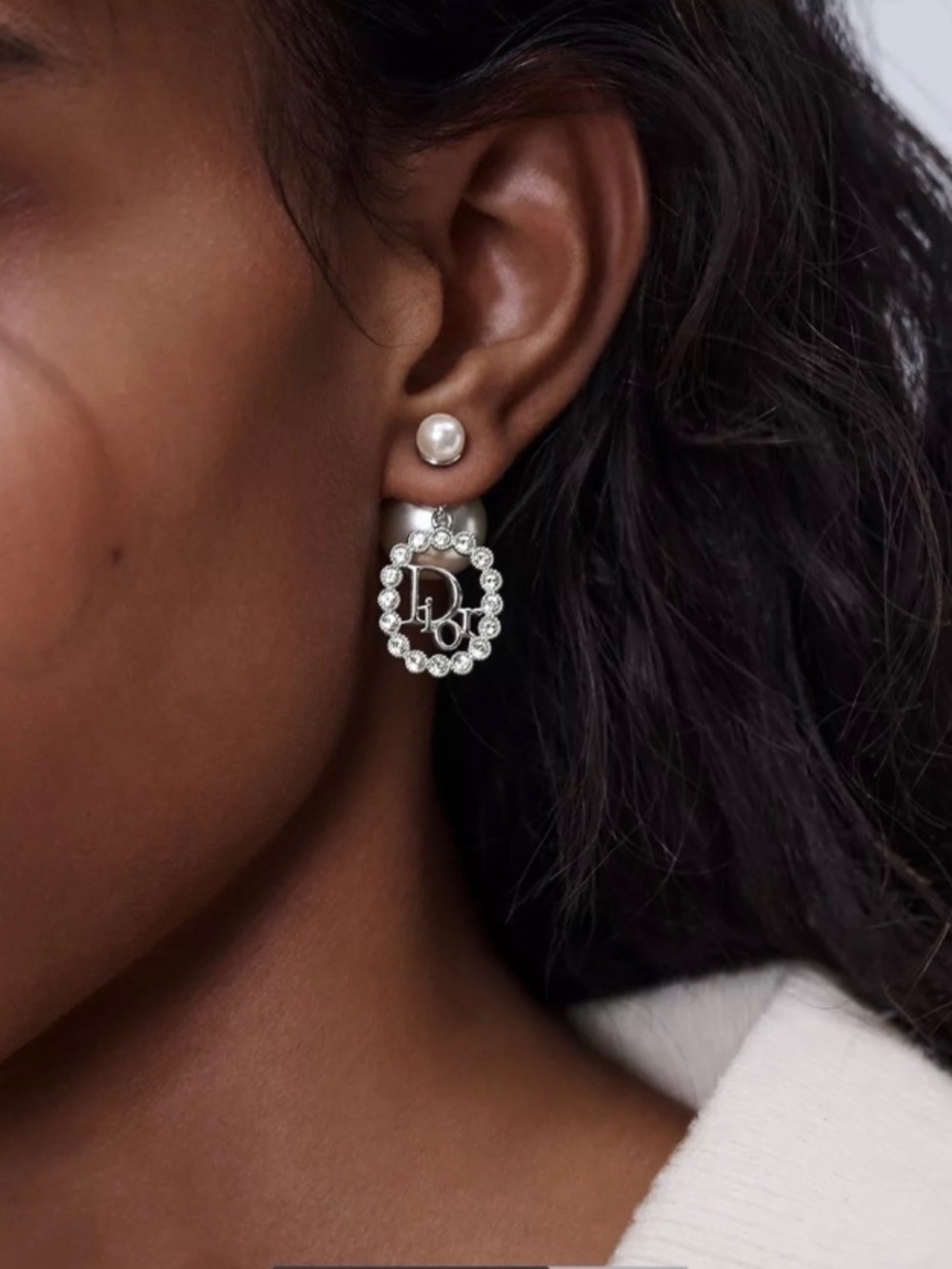 Fashion Jewelry Gold-Tone Hoop Drop Earrings with Clear Crystals